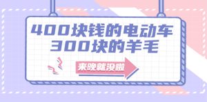 400块钱的电动车,300块的羊毛,来晚就没啦!-牛课资源网
