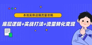 本地实体店搞流量攻略:底层逻辑+实战打法+流量转化变现,同城流量O2O玩法, 抖音同城号,牛课资源网最新副业创业项目视频教程-牛课资源网