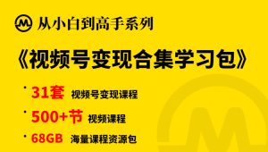 【小白到高手系列】视频号变现合集学习包-牛课资源网
