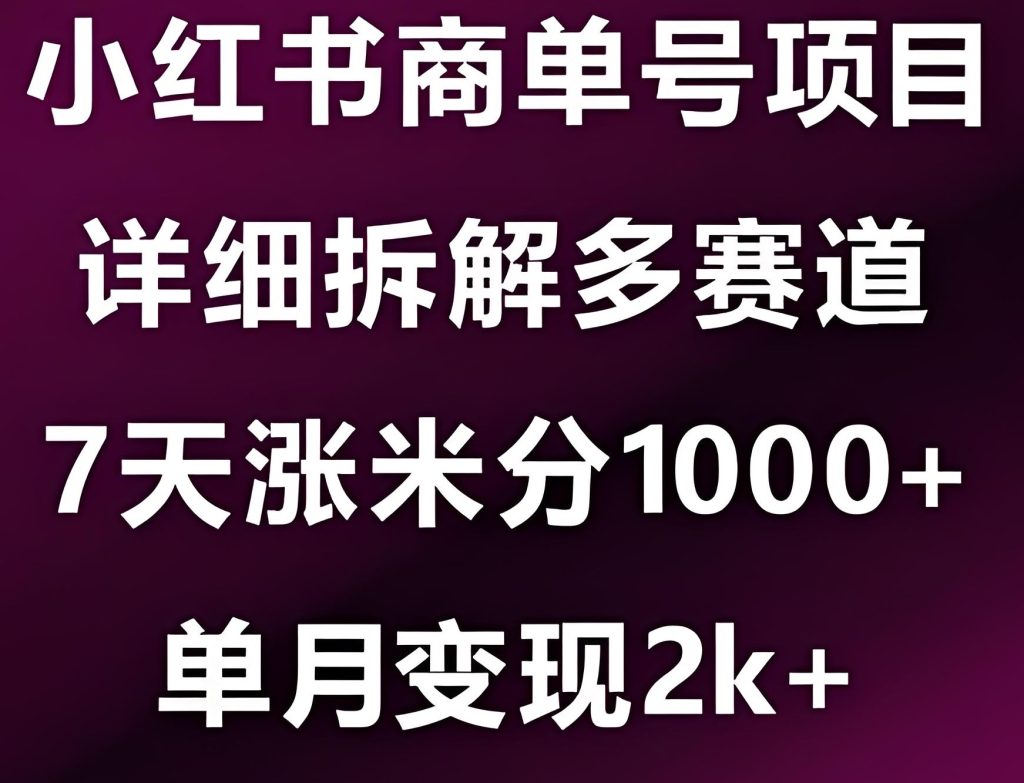 图片[1]-2025小红书新红利：商单号野路子实操，新手必学日引50+精准粉，牛课资源网搜集